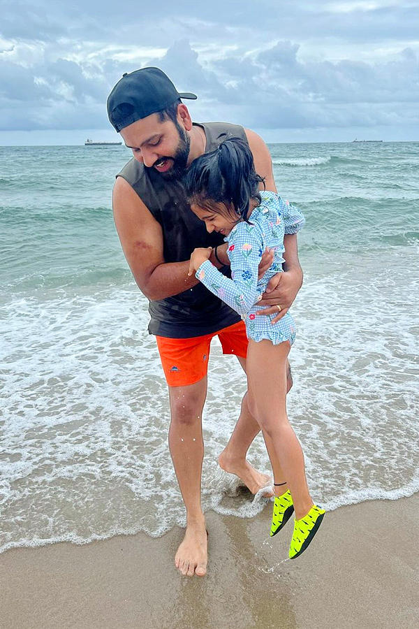 Rohit Sharma enjoys beach day with daughter Samaira during the 2024 T20 World Cup Photos3