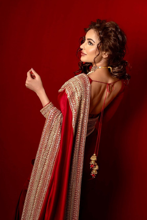 Seerat Kapoor Shines Like A Queen In Red Saree5