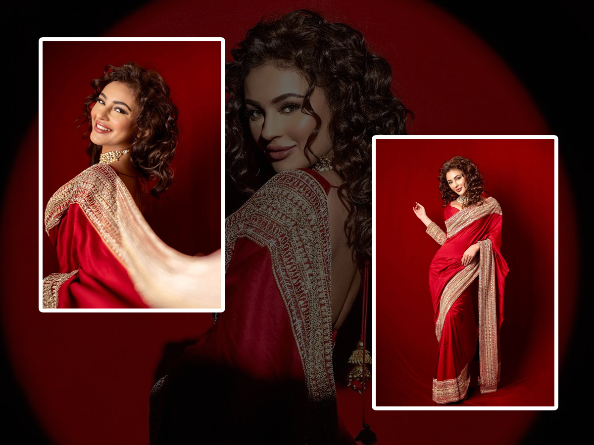 Seerat Kapoor Shines Like A Queen In Red Saree1