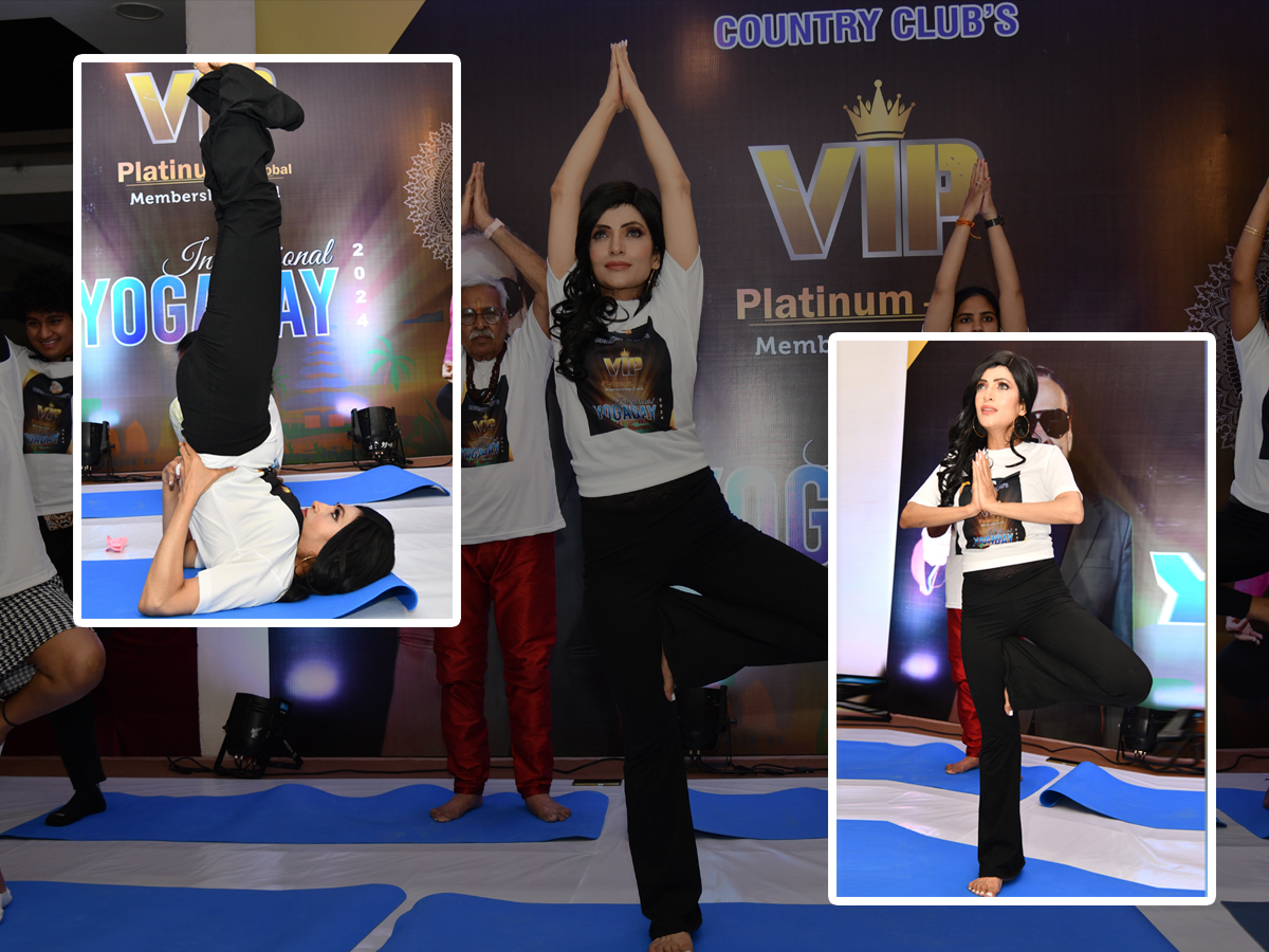 Former Miss India Simran Ahuja Yoga Asanas At Country Club Hyderabad1