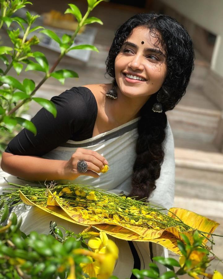 Anupama Parameswaran Latest Black Saree Photos Goes Viral On Instagram14