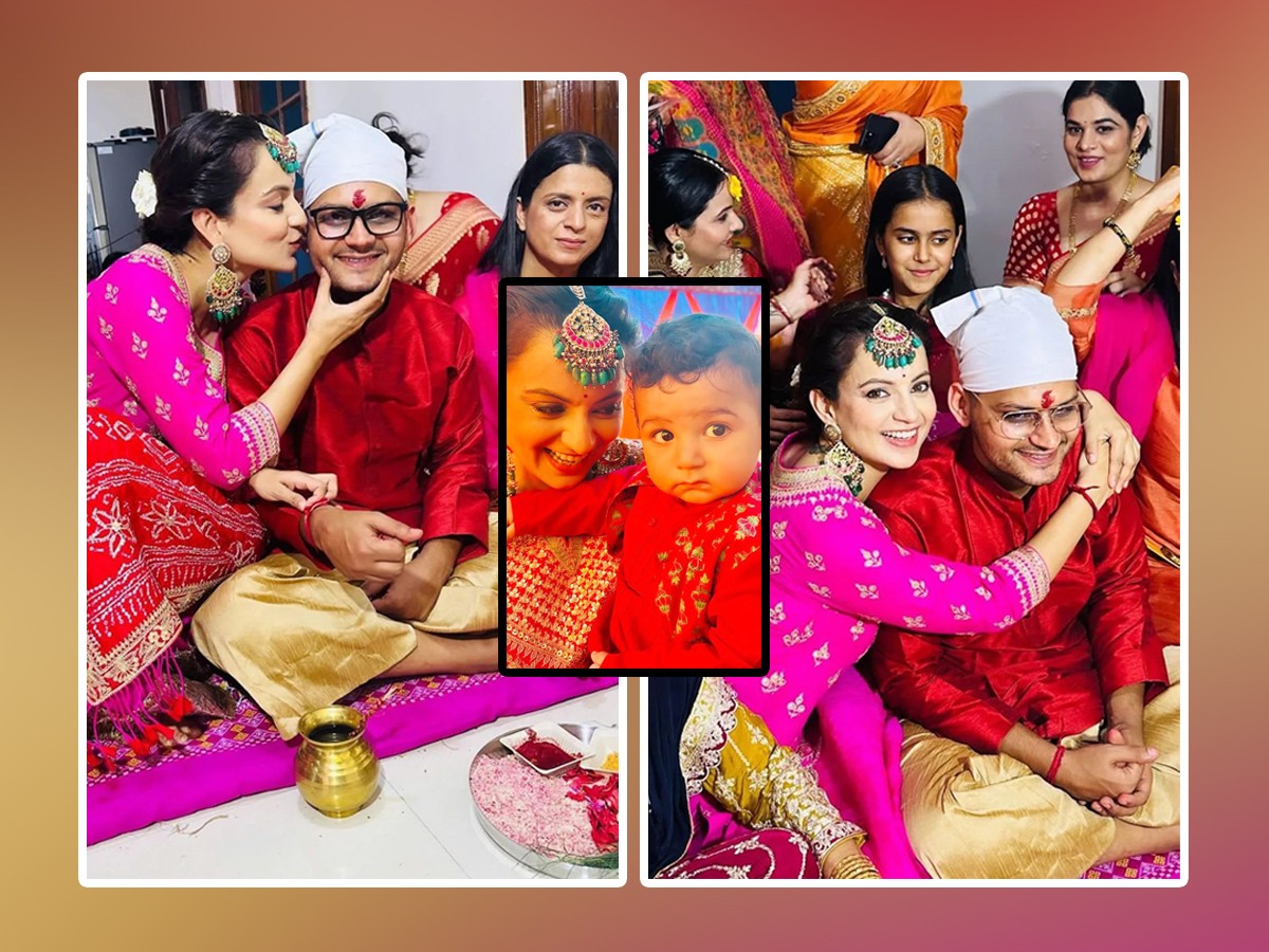 Actress Kangana Ranaut At Her Brothers Wedding Ceremony Photos Viral1