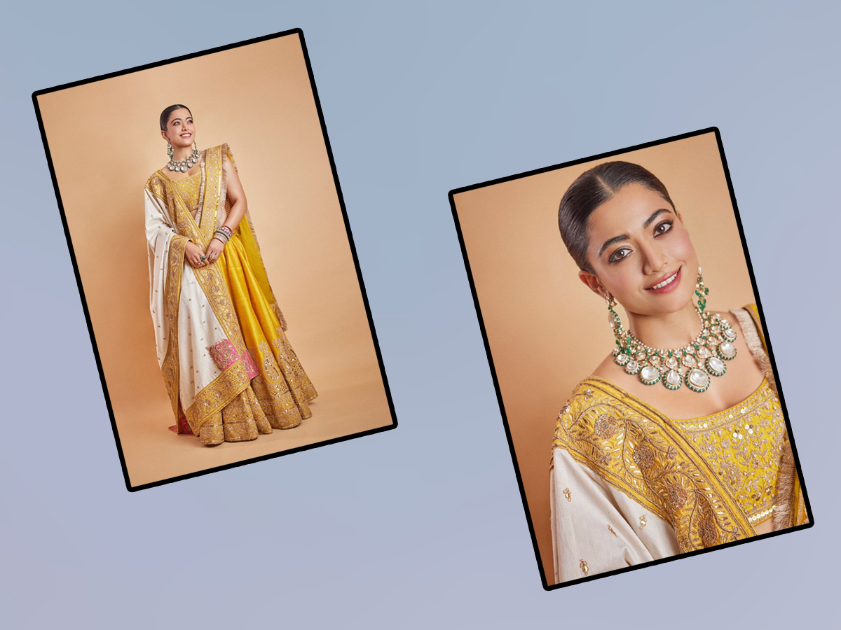 Tollywood Beauty Rashmika Mandanna Stylish Looks In Yellow Lehenga1