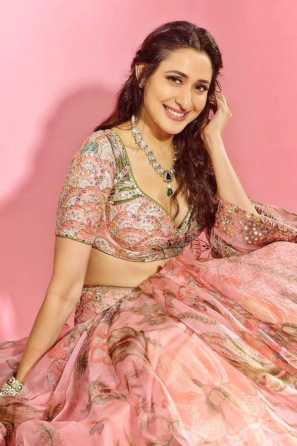 Actress Pragya Jaiswal Latest Cute Photos In Pink Long Dress Photos7