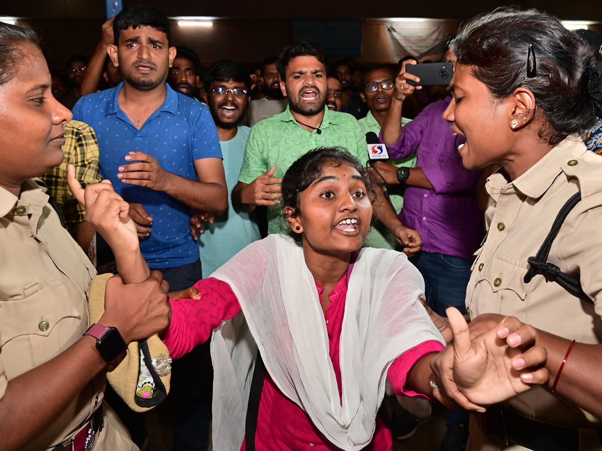 Protests break out at City Central Library at Chikkadpally in Hyderabad1