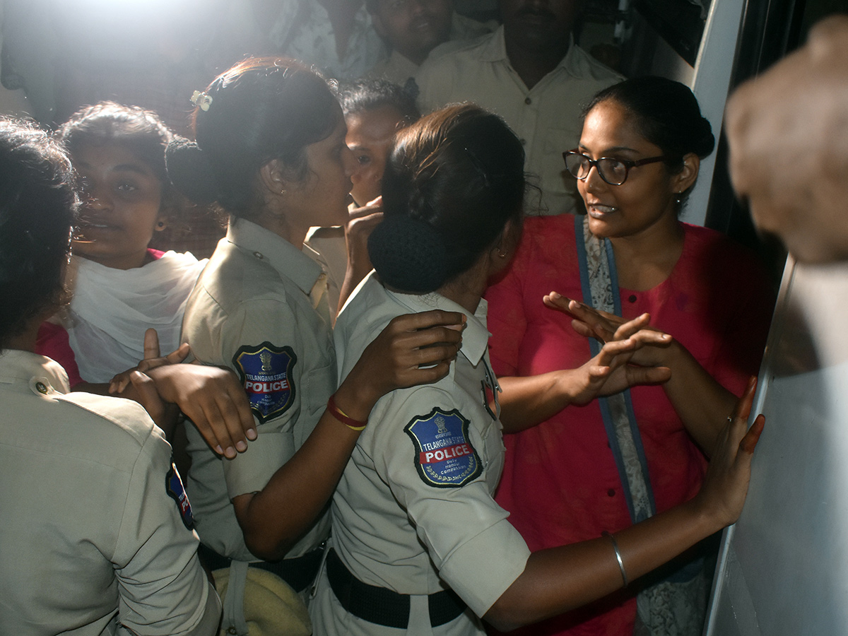 Protests break out at City Central Library at Chikkadpally in Hyderabad12