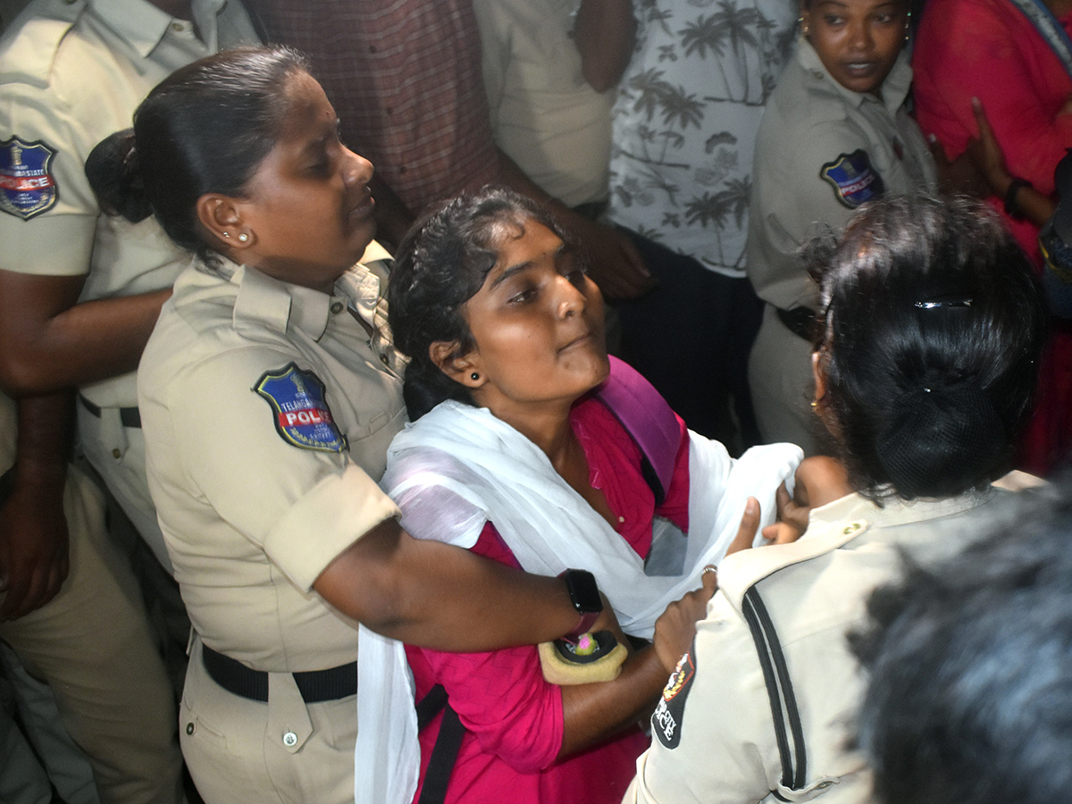 Protests break out at City Central Library at Chikkadpally in Hyderabad13