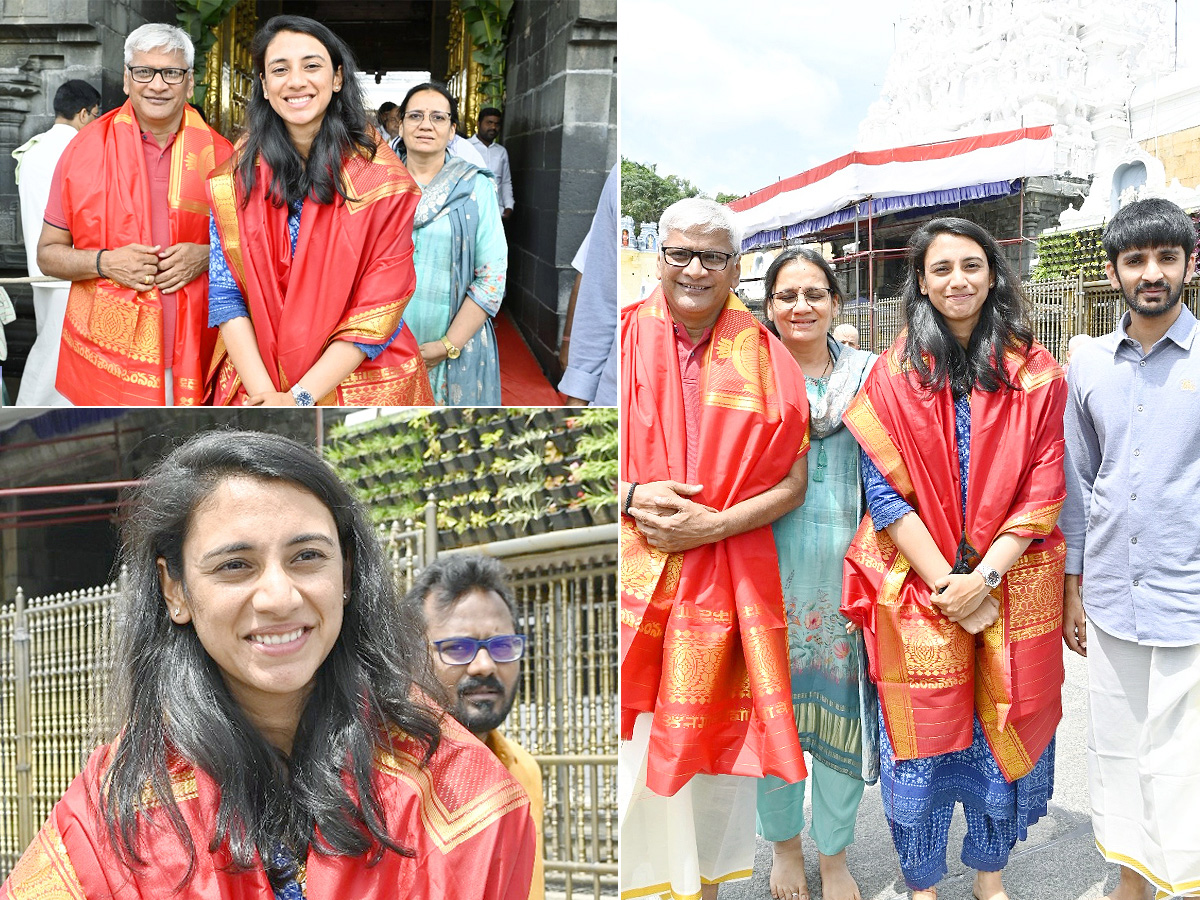 Cricketer Smriti Mandhana Visit Tirumala Tirupati Temple With Family Photos1