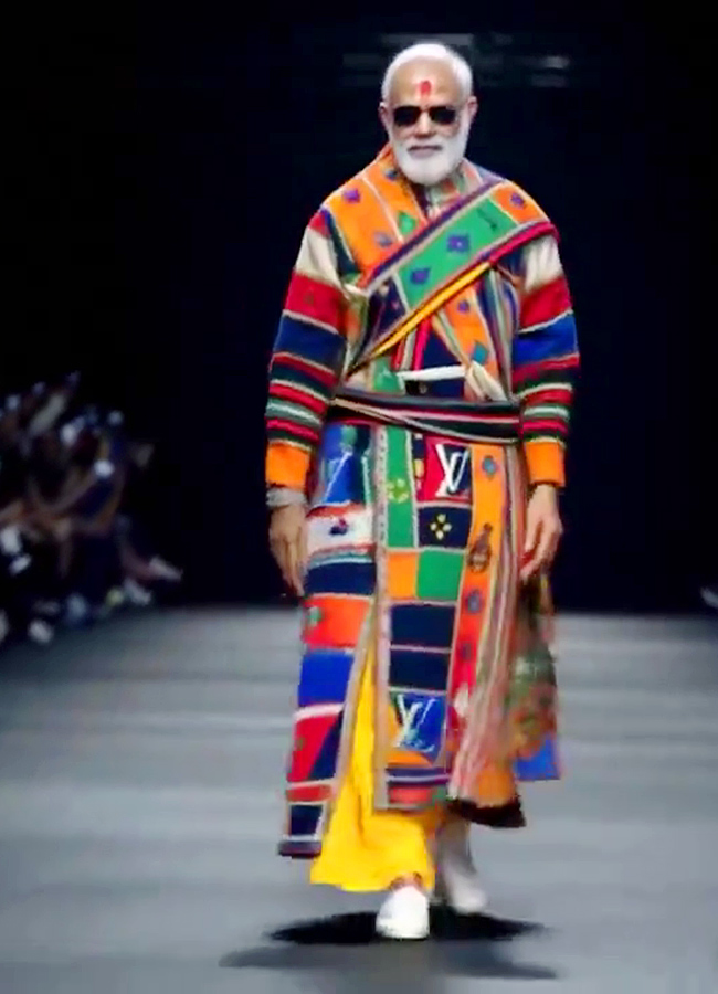 PM Modi Trump Biden Putin walk the ramp in AI fashion show Photos2