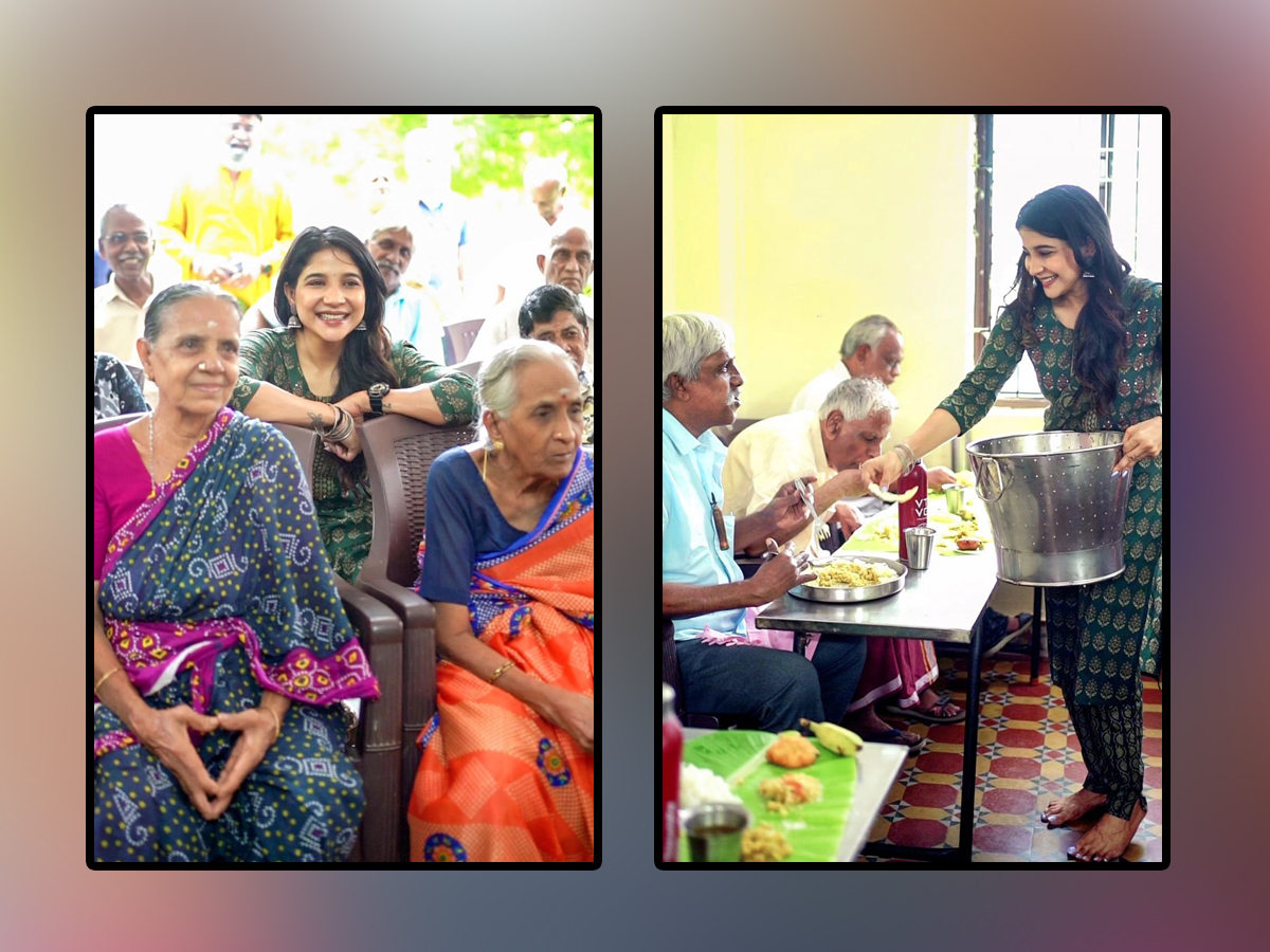 Heroine Sakshi Agarwal Celebrated Her Birthday At Old Age Home1