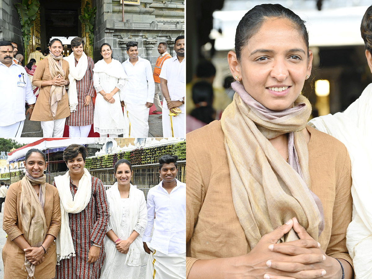 Harmanpreet Kaur and her teammates visit Tirumala Temple Photos1