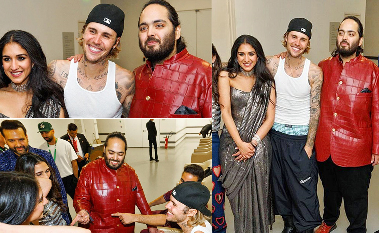 Justin Bieber With Anant Ambani And Radhika Merchant Sangeet Photos1