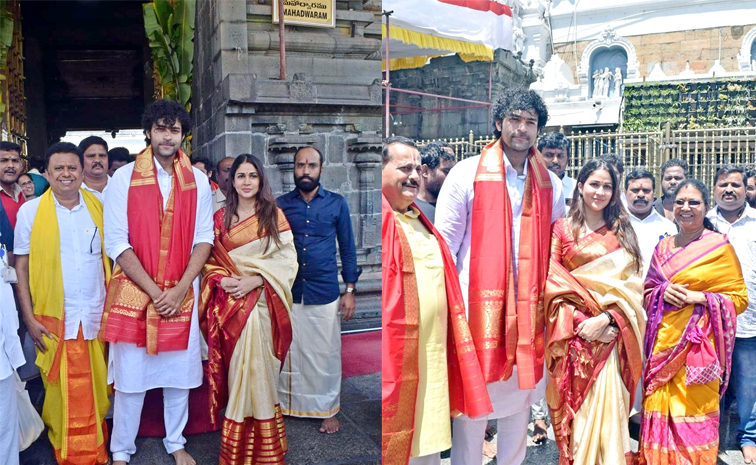 Varun Tej and Lavanya Tripathi at Tirumala Srivari Seva Photos1