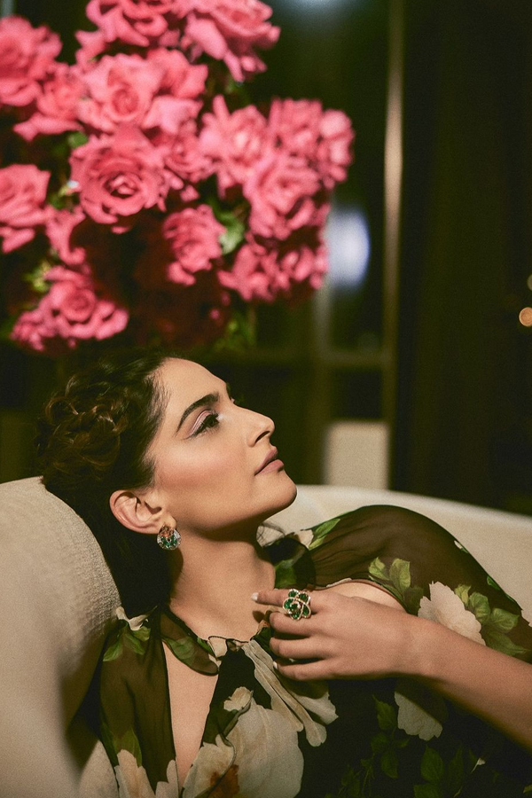 Sonam Kapoor In Floral Print Dress At Restaurant Opening In Dubai9