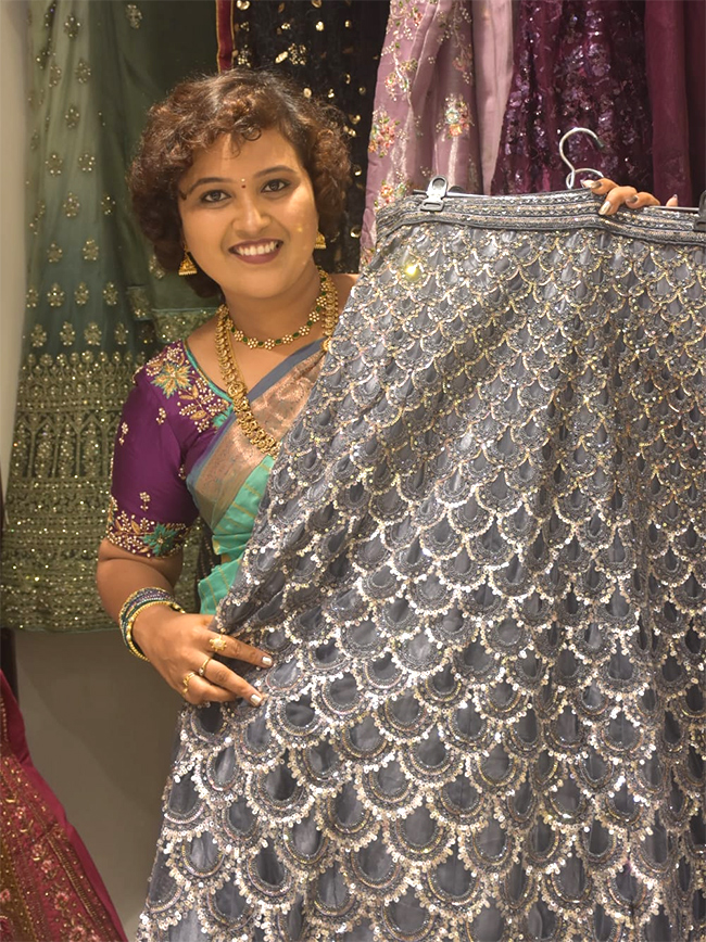 Insta Influencers in Sarees Showroom Opening 7