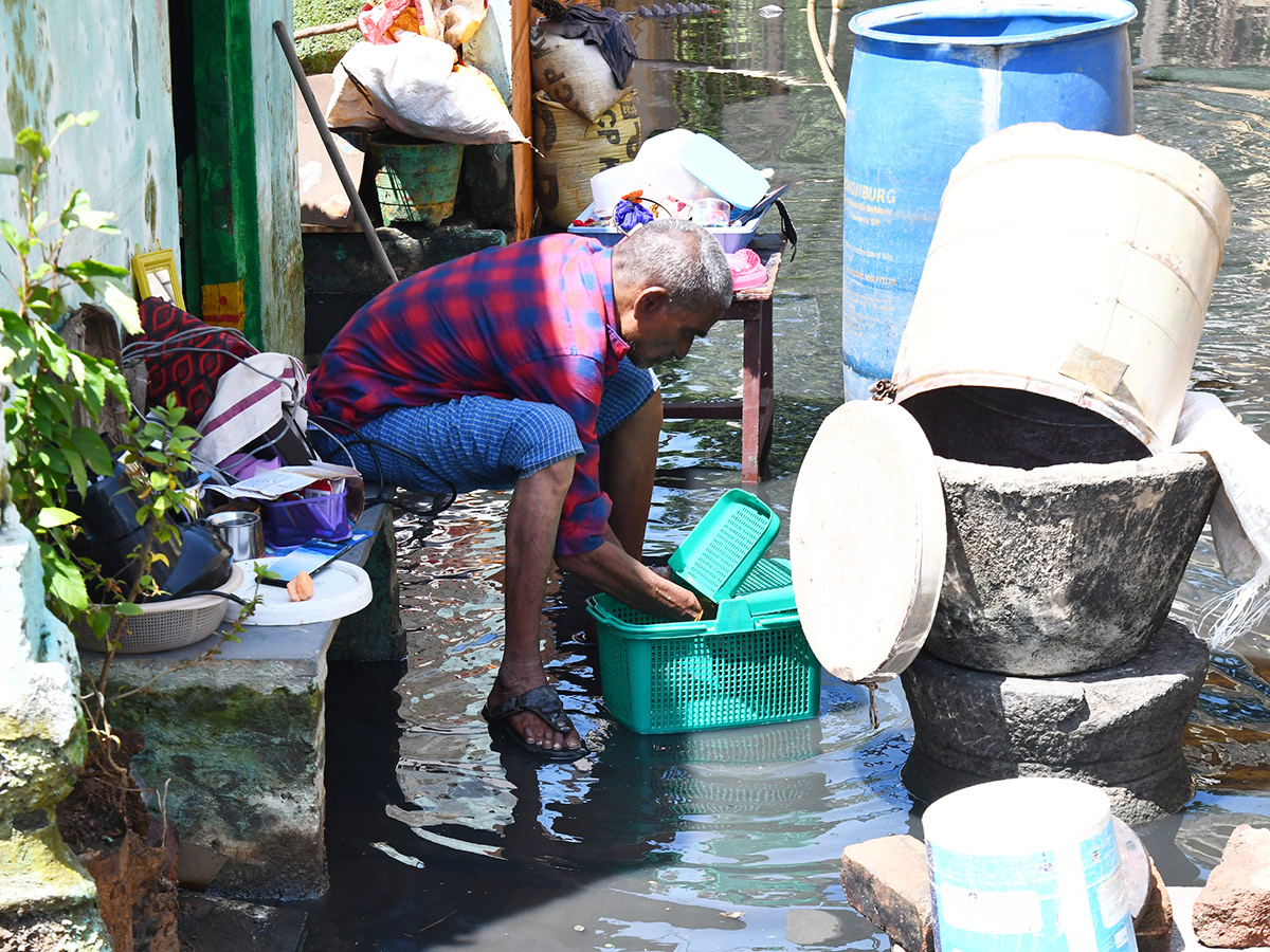 Check out the photo gallery of the flood-affected victims in Vijayawada.45