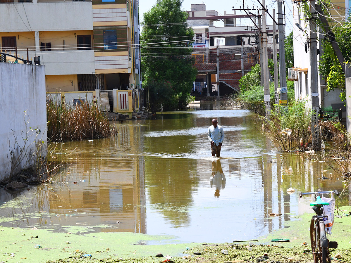 Check out the photo gallery of the flood-affected victims in Vijayawada.46