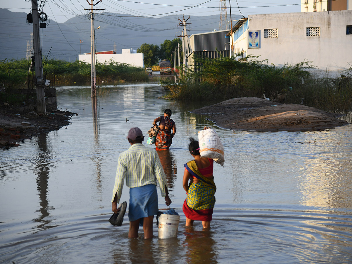 Check out the photo gallery of the flood-affected victims in Vijayawada.3