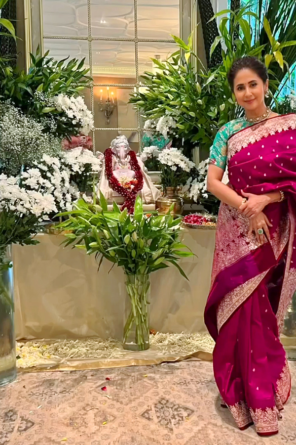 Urmila Matondkar Draped Silver Sequin And Kanjeevaram Sarees Photos2