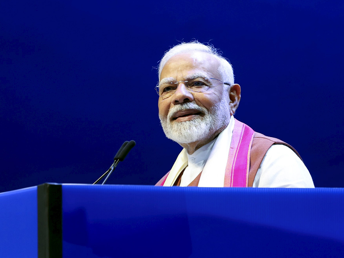 Indian Prime Minister Narendra Modi speaks during an event at Nassau County12