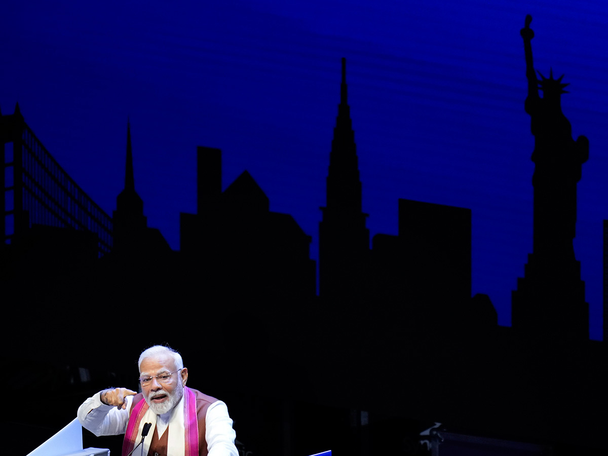 Indian Prime Minister Narendra Modi speaks during an event at Nassau County18