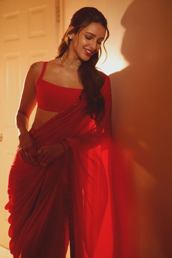 Bollywood Beauty Tripti Dimri Stunning Looks In Red Saree3