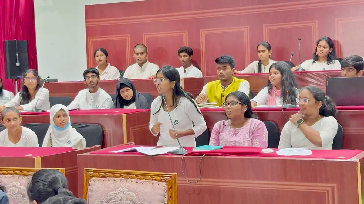 CM Revanth Reddy Mock Assembly With Students Photos16