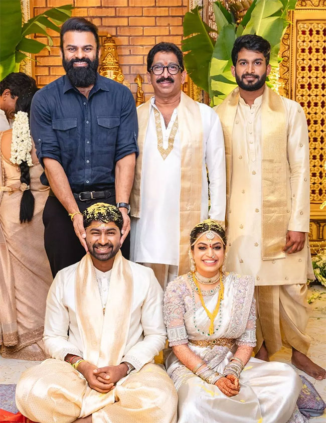 Chiranjeevi, Allu Arjun Attend Ramakrishna Teja wedding in Hyderabad9