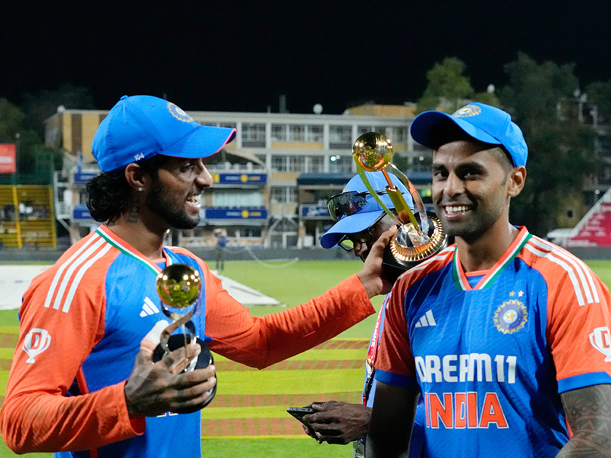  winners trophy after their win against South Africa in the fourth T20 cricket 2