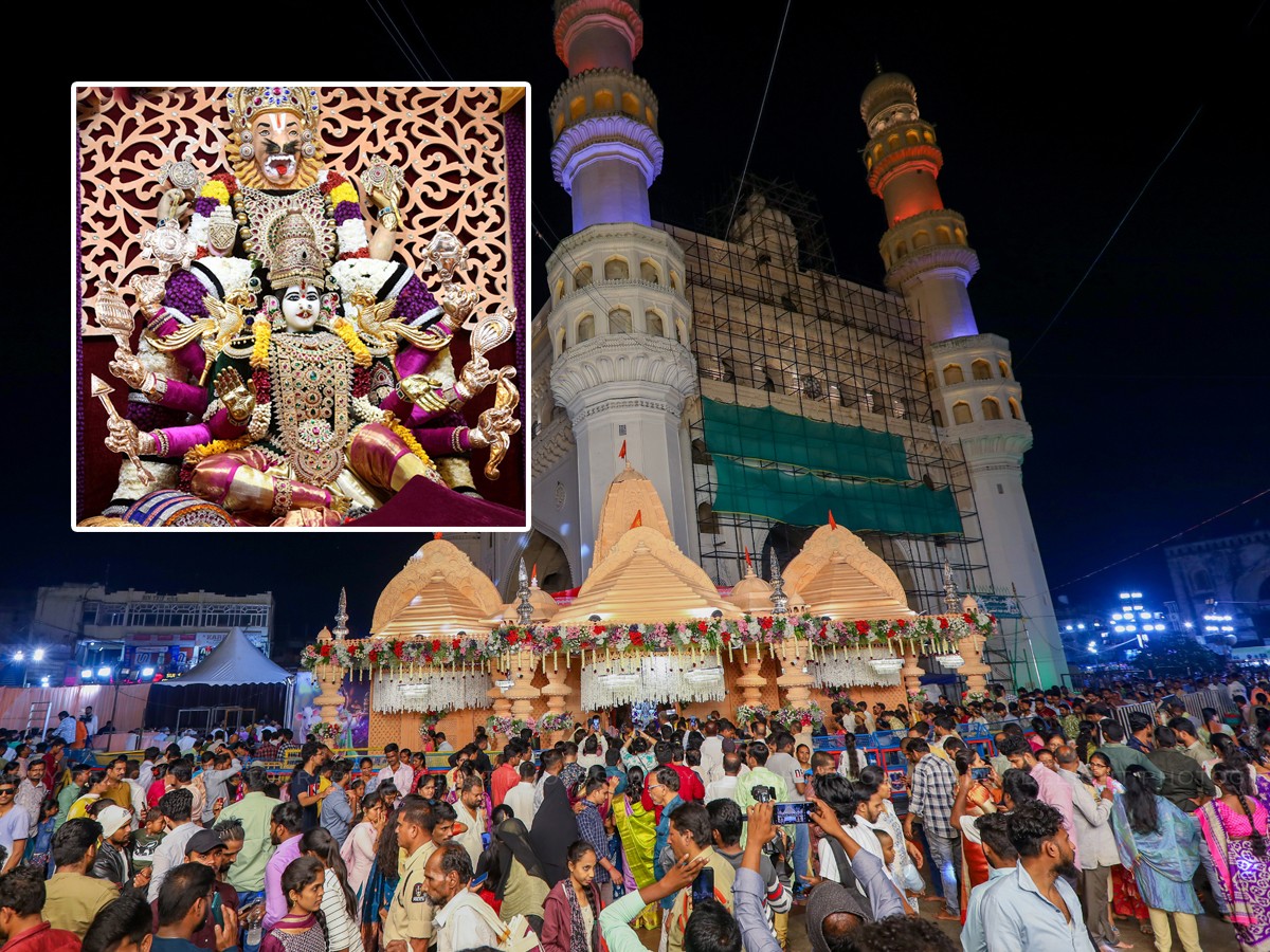 Grand Pooja At Bhagyalakshmi Temple In Charminar1