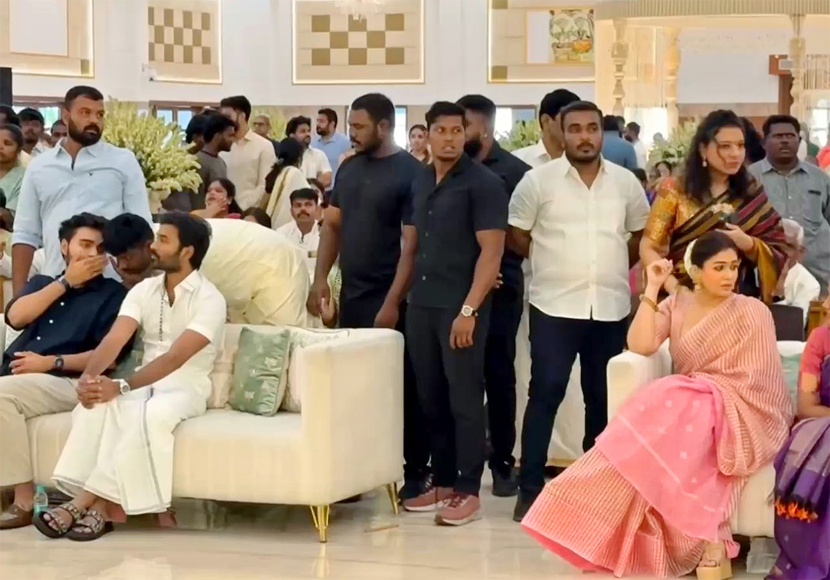 Nayanthara, Dhanush attend Idli Kadai producer Wedding Photos2