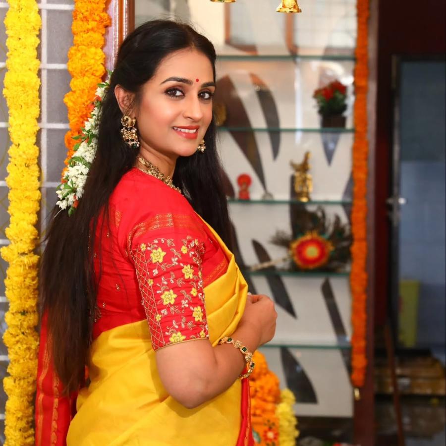 Actress Layagorty Favourite Yellow And Red Saree Look4