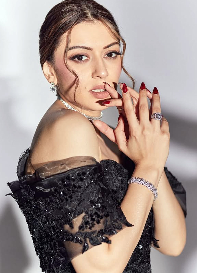 Hansika Motwani surprises fans with her black dress6