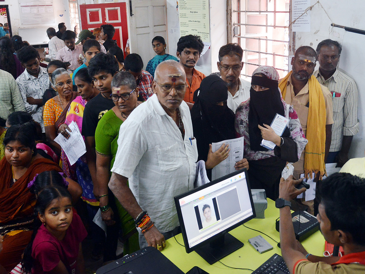 InPics: Women Gathering At Post Offices With The Campaign That AP CM Will Deposit Rs 150010