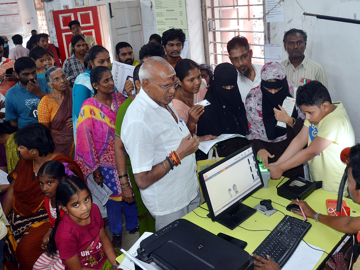 InPics: Women Gathering At Post Offices With The Campaign That AP CM Will Deposit Rs 150013