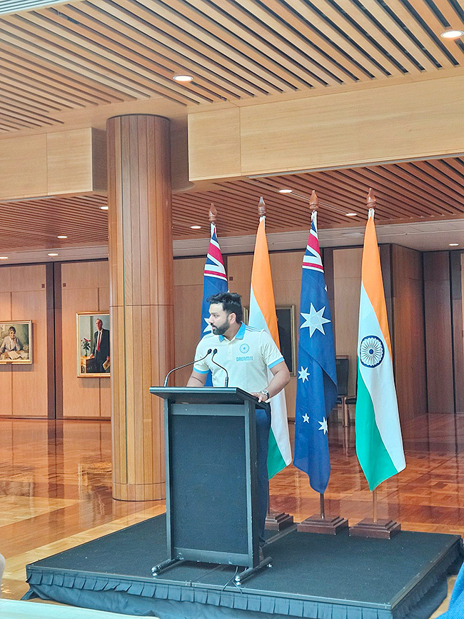 Indian cricket team during a reception at Parliament House in Canberra4