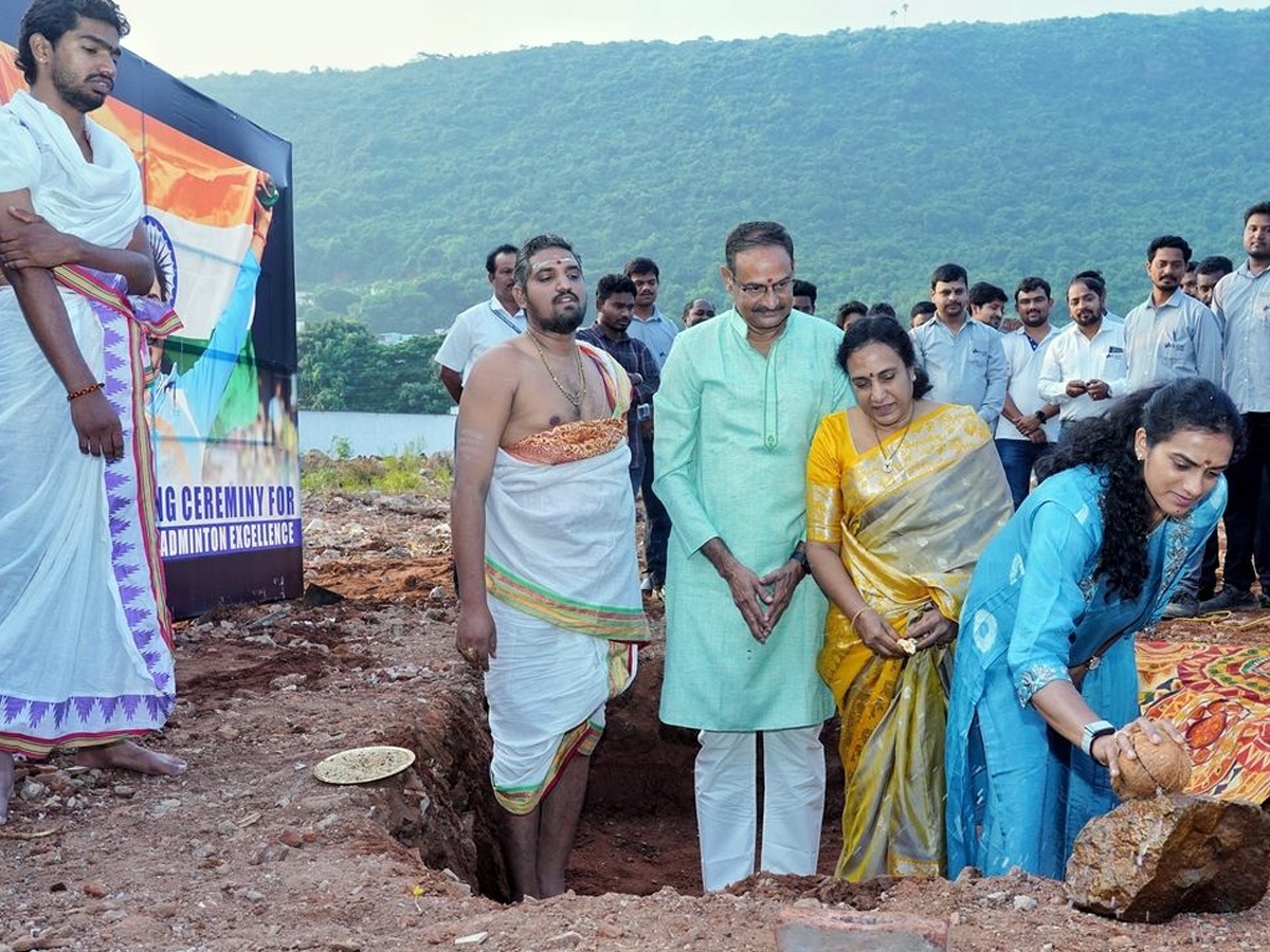 PV Sindhu started Puja for Badminton Academy in Visakhapatnam2