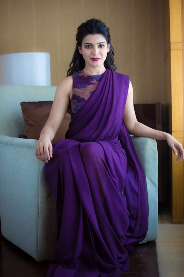 Vibrates Your Look With Trendy Purple Color Saree10