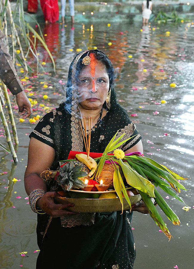 Necklace Road: Chhath Puja 2024 with Devotees at Bathukamma Ghat17