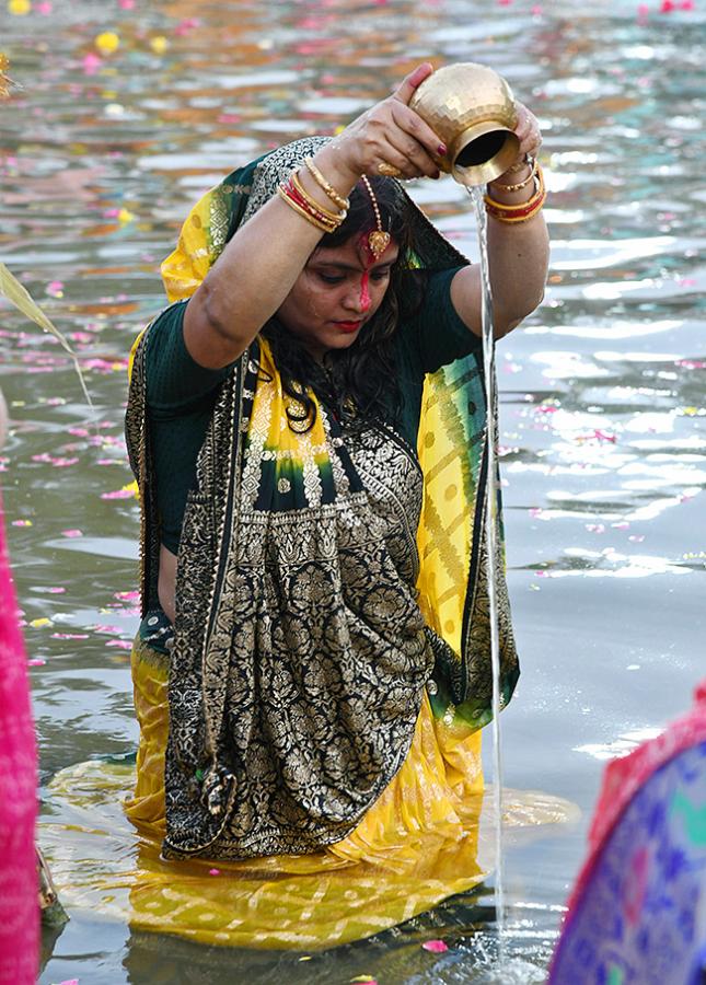 Necklace Road: Chhath Puja 2024 with Devotees at Bathukamma Ghat23