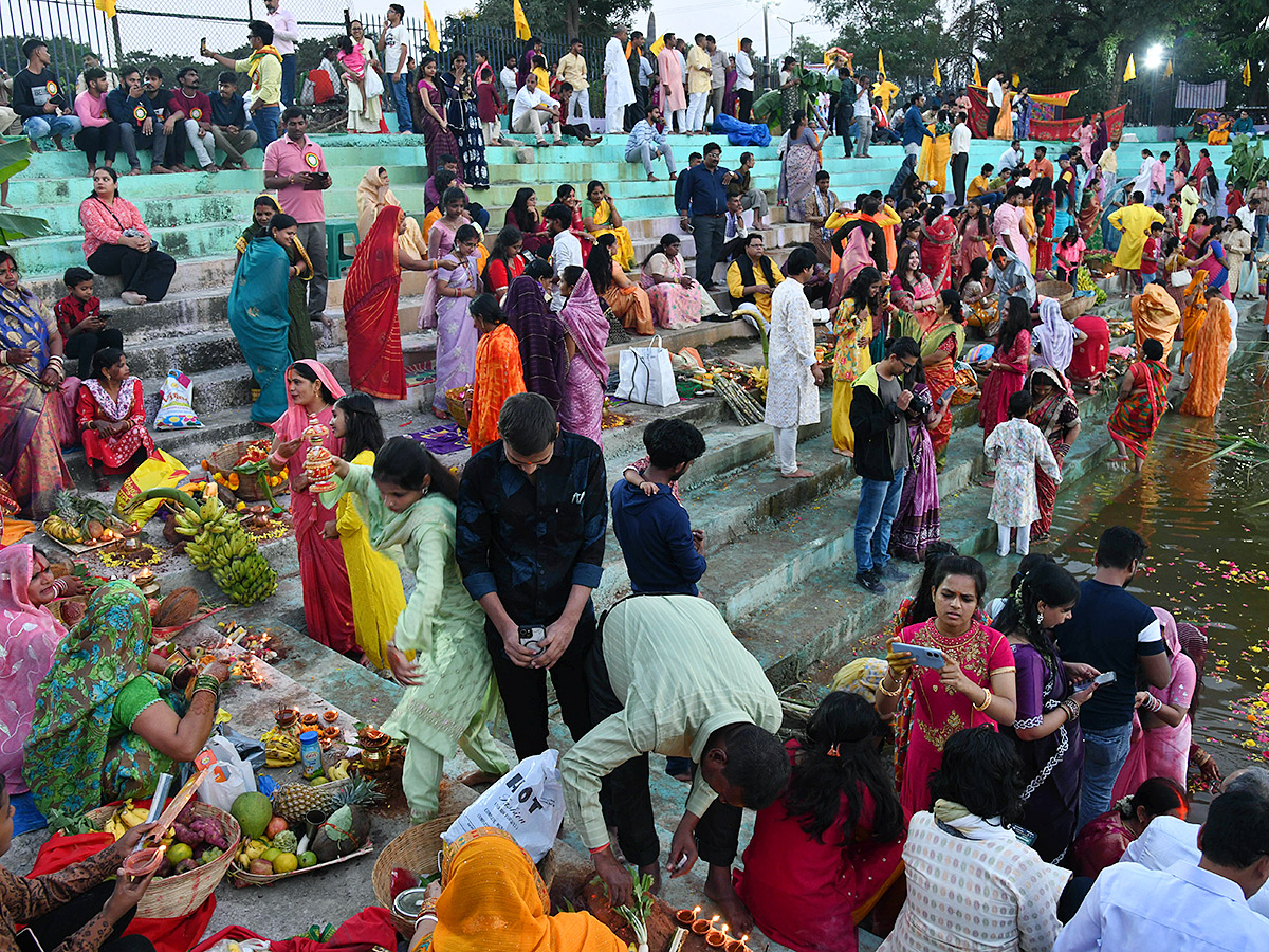 Necklace Road: Chhath Puja 2024 with Devotees at Bathukamma Ghat27