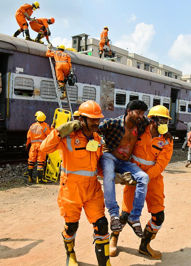 Train accident mock drill at Simhachalam railway station9