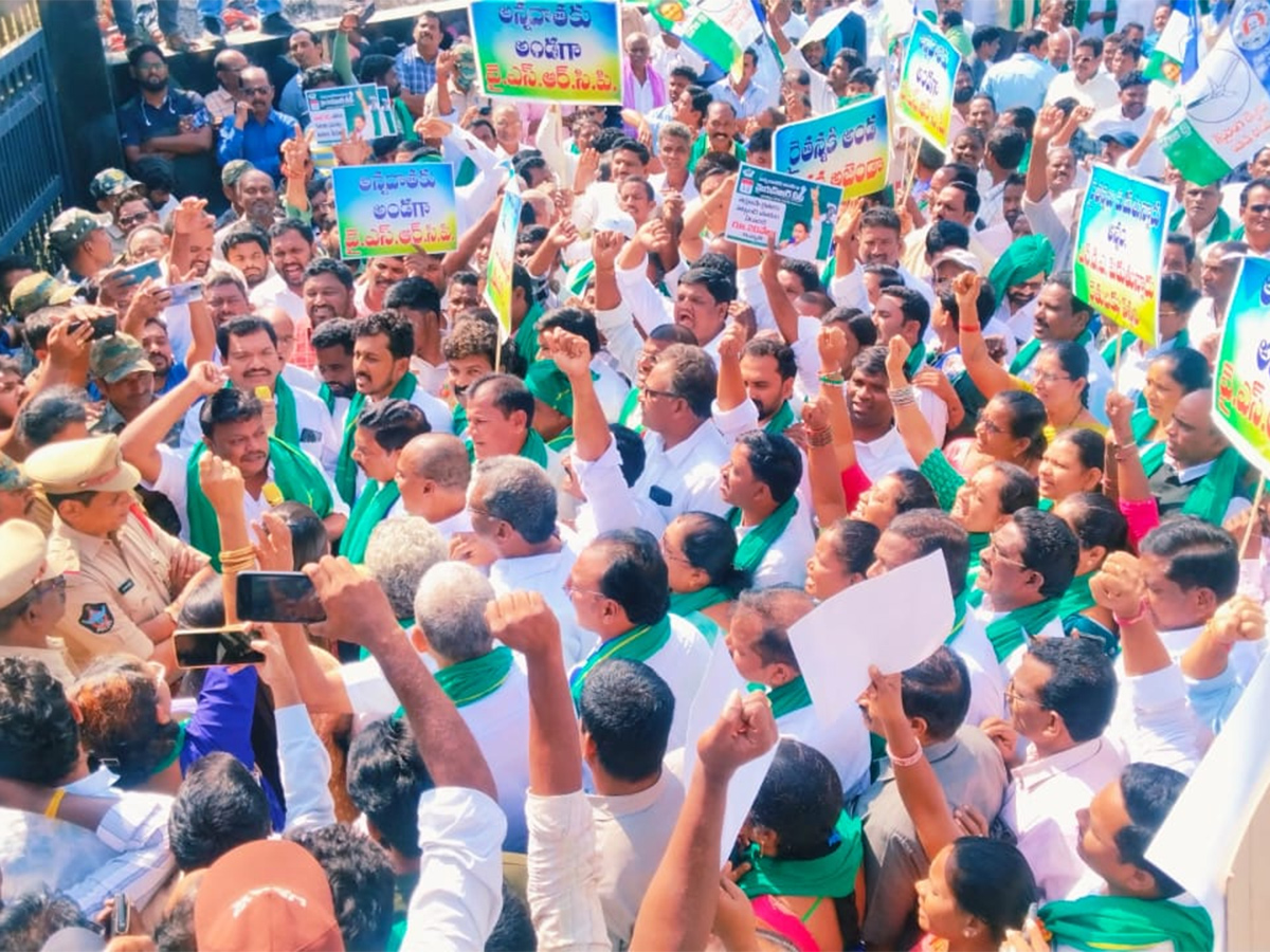 YSRCP Protest Against Farmers Problems Photos12