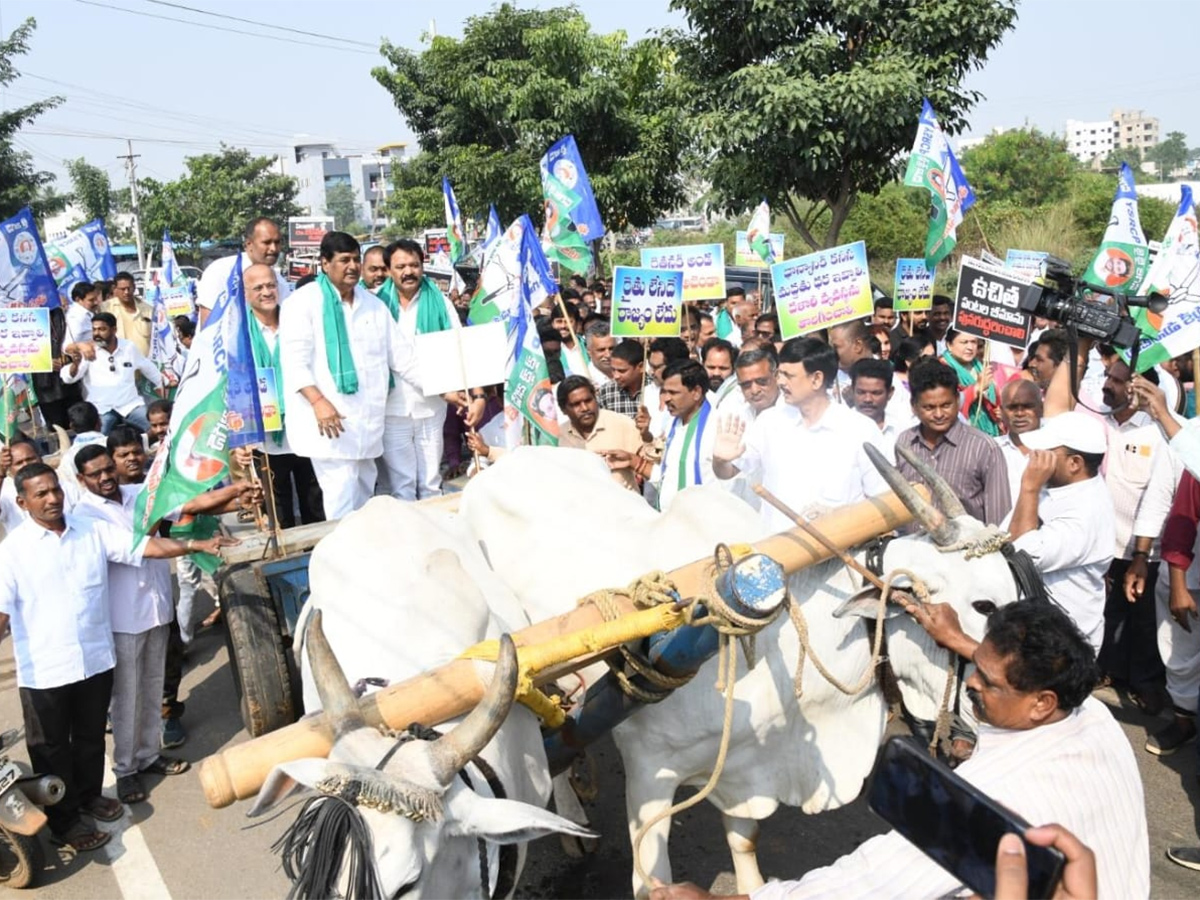 YSRCP Protest Against Farmers Problems Photos2