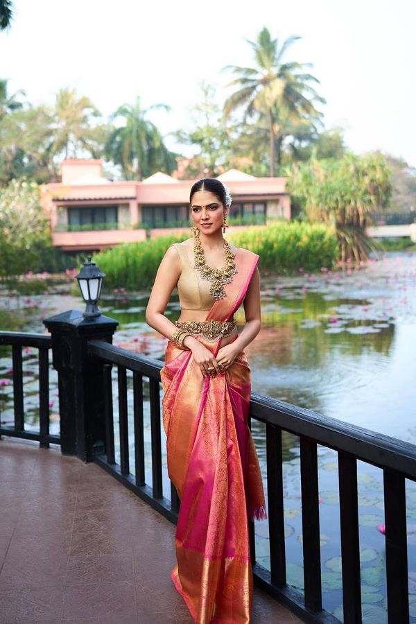 Actress Malvika Mohanan Looks Like A Goddess Lakshmi In Pattu Saree6