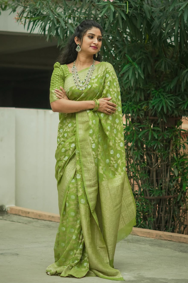 Serial Beauty Vishnu Priya Adorable Looks In Saree5