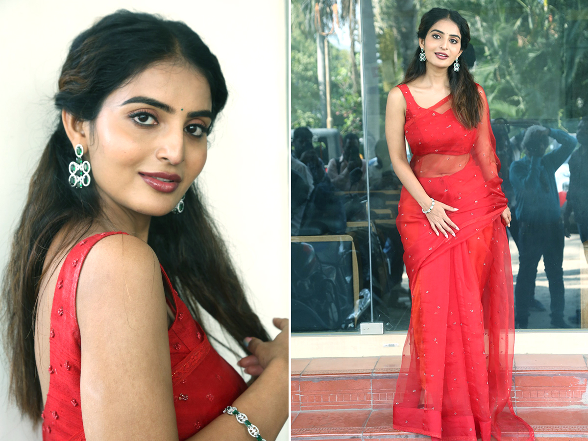 Actress Ananya Nagalla Latest Stills In Red Saree, Photos Gallery Goes Viral1