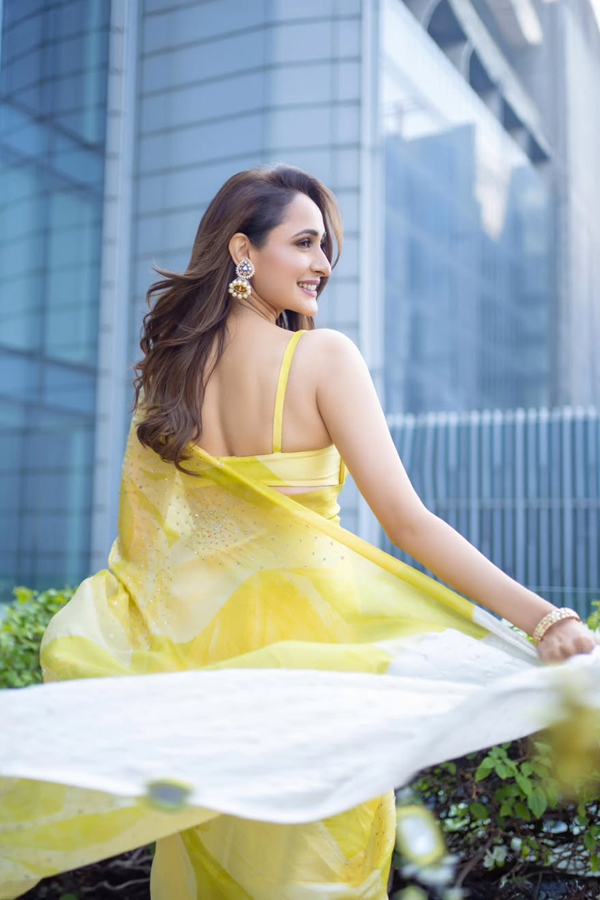 Actress Pragya Jaiswal Adorable Looks In Yellow Saree5