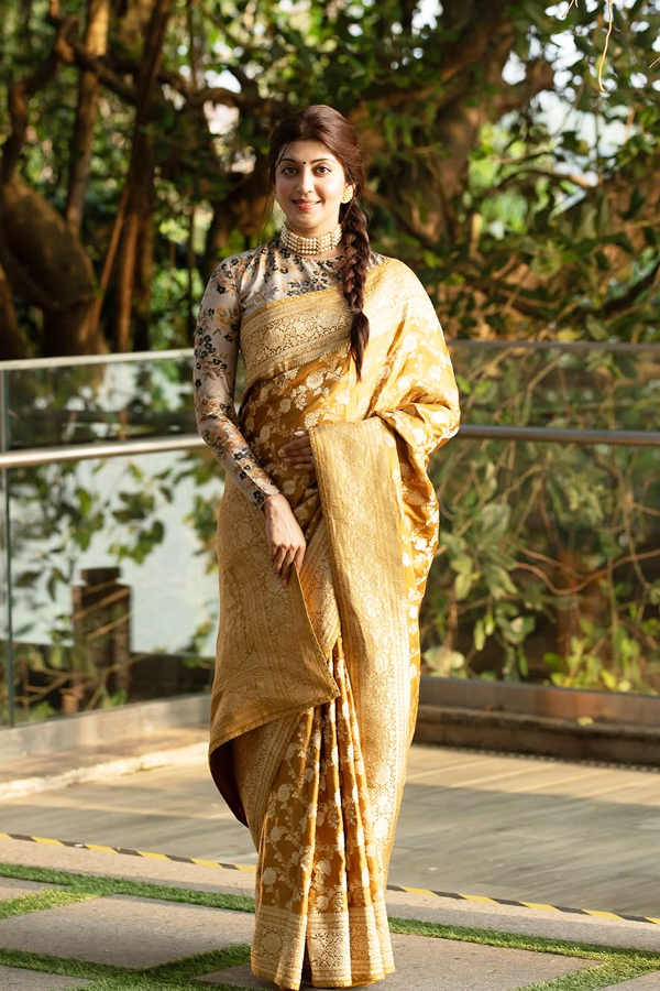 Actress Pranitha Subhash Glorious Looks In Banarasi Saree12