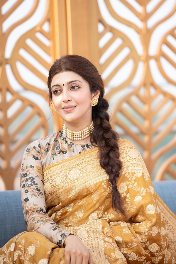 Actress Pranitha Subhash Glorious Looks In Banarasi Saree2